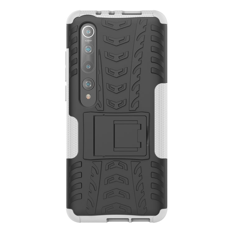 For Xiaomi Mi 10 Tire Texture Shockproof TPU+PC Protective Case with Holder