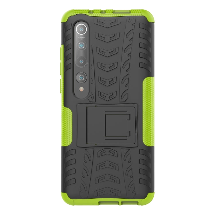 For Xiaomi Mi 10 Tire Texture Shockproof TPU+PC Protective Case with Holder