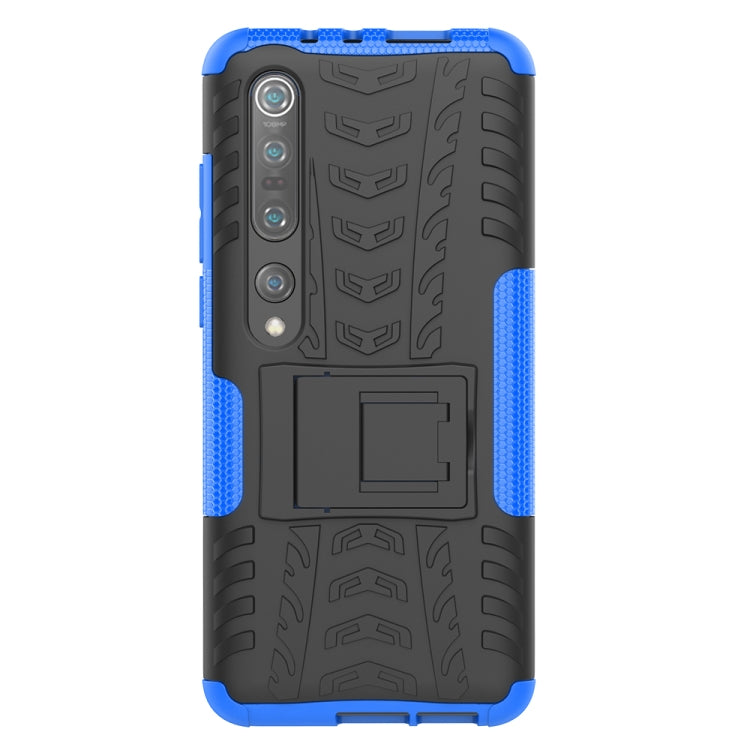 For Xiaomi Mi 10 Pro Tire Texture Shockproof TPU+PC Protective Case with Holder