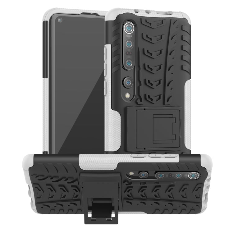 For Xiaomi Mi 10 Pro Tire Texture Shockproof TPU+PC Protective Case with Holder
