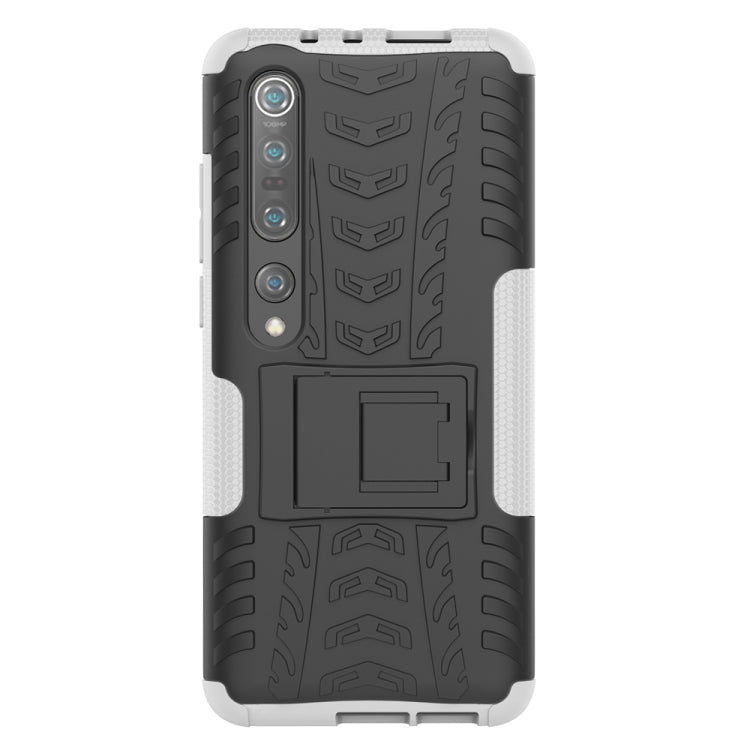For Xiaomi Mi 10 Pro Tire Texture Shockproof TPU+PC Protective Case with Holder