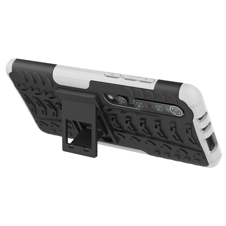 For Xiaomi Mi 10 Pro Tire Texture Shockproof TPU+PC Protective Case with Holder