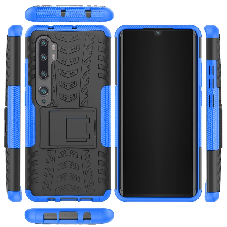 For Xiaomi Mi CC9 Pro Tire Texture Shockproof TPU+PC Protective Case with Holder