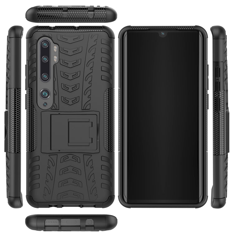 For Xiaomi Mi CC9 Pro Tire Texture Shockproof TPU+PC Protective Case with Holder