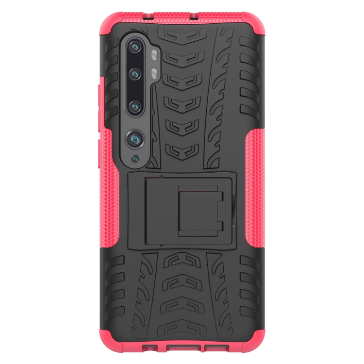 For Xiaomi Mi CC9 Pro Tire Texture Shockproof TPU+PC Protective Case with Holder