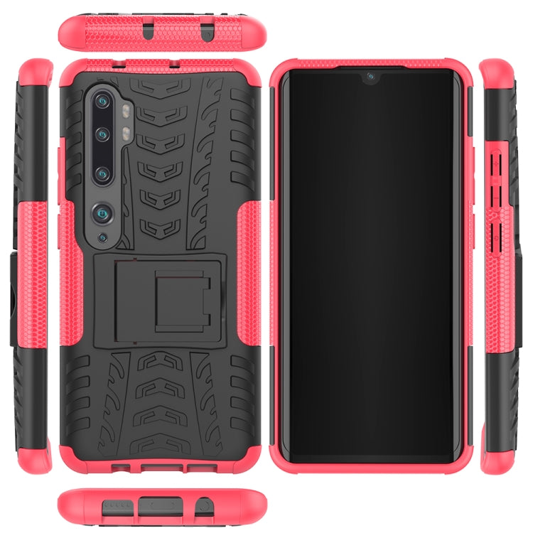 For Xiaomi Mi CC9 Pro Tire Texture Shockproof TPU+PC Protective Case with Holder