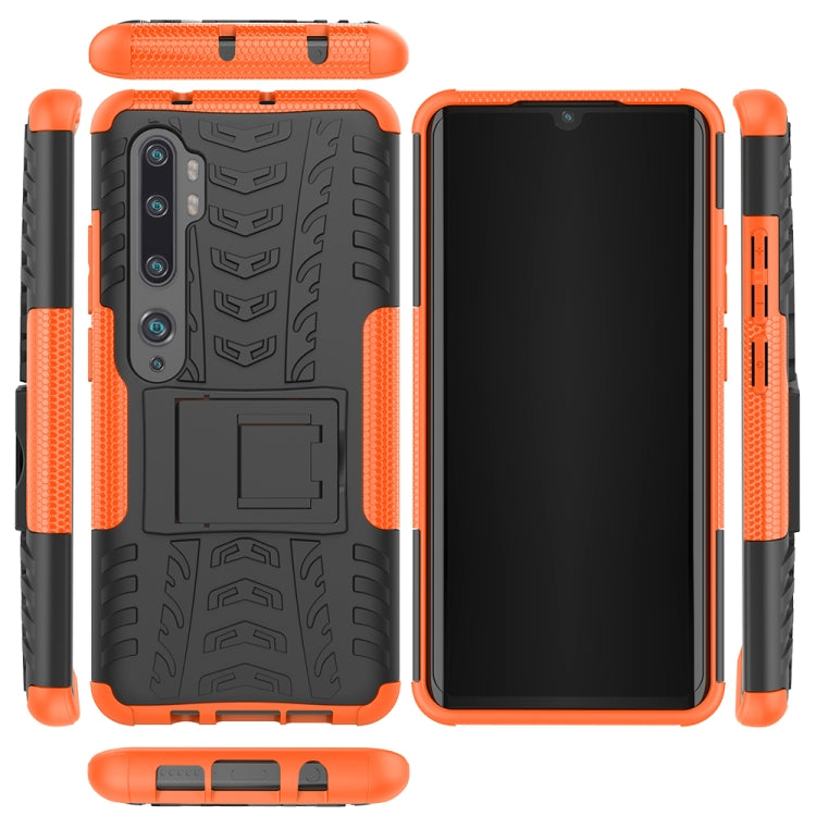 For Xiaomi Mi CC9 Pro Tire Texture Shockproof TPU+PC Protective Case with Holder