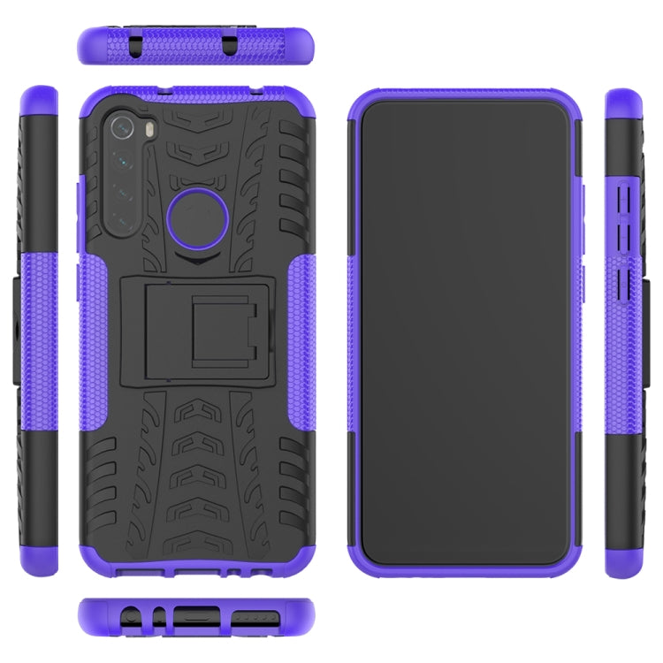 For Xiaomi Redmi Note 8T Tire Texture Shockproof TPU+PC Protective Case with Holder