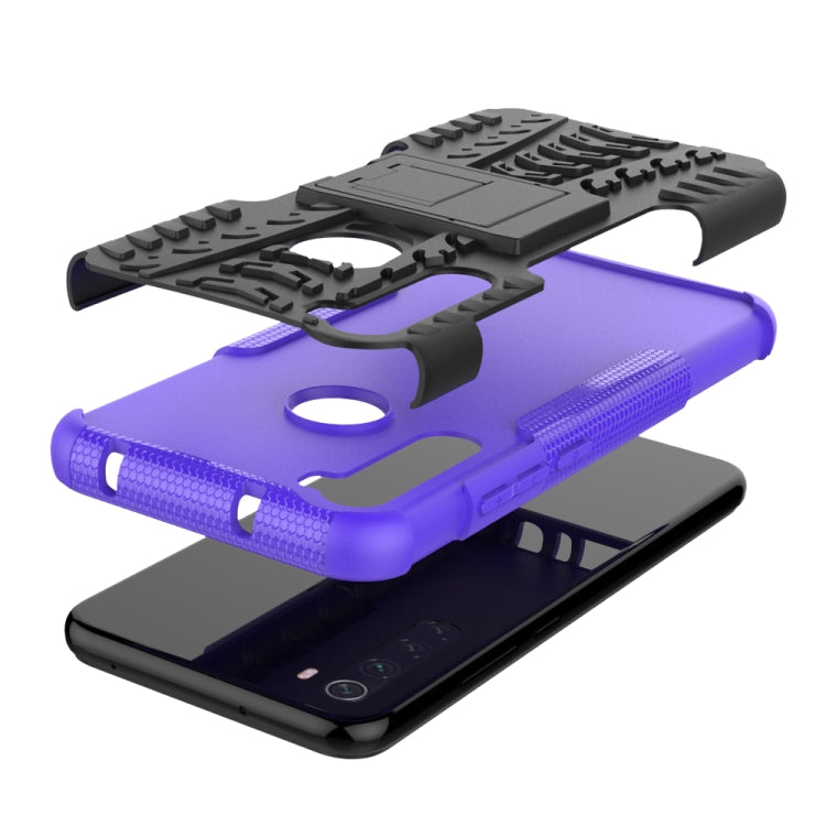 For Xiaomi Redmi Note 8T Tire Texture Shockproof TPU+PC Protective Case with Holder