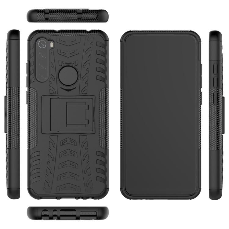 For Xiaomi Redmi Note 8T Tire Texture Shockproof TPU+PC Protective Case with Holder
