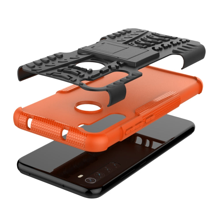 For Xiaomi Redmi Note 8T Tire Texture Shockproof TPU+PC Protective Case with Holder