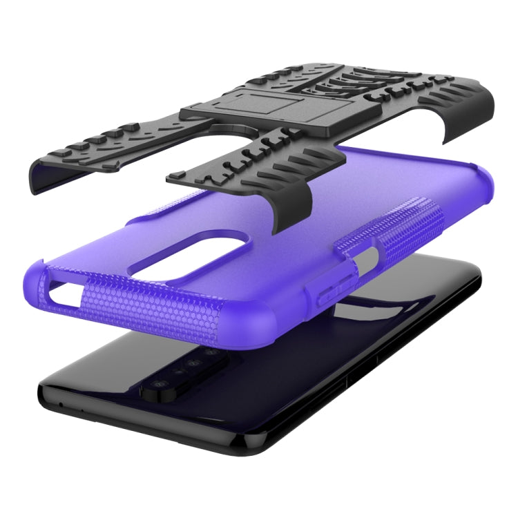 For Xiaomi Redmi K30 Tire Texture Shockproof TPU+PC Protective Case with Holder