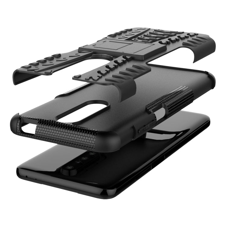 For Xiaomi Redmi K30 Tire Texture Shockproof TPU+PC Protective Case with Holder