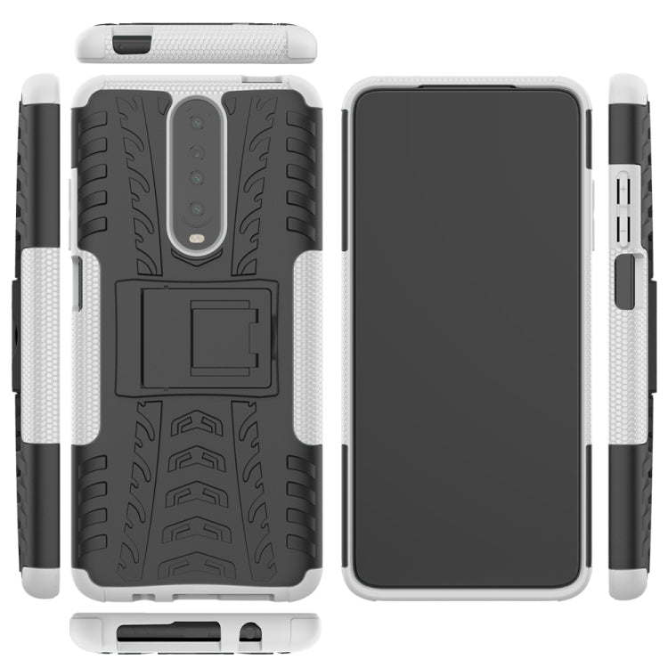 For Xiaomi Redmi K30 Tire Texture Shockproof TPU+PC Protective Case with Holder