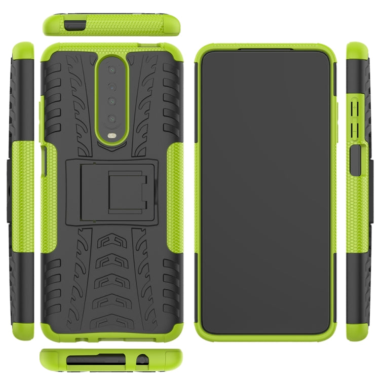 For Xiaomi Redmi K30 Tire Texture Shockproof TPU+PC Protective Case with Holder