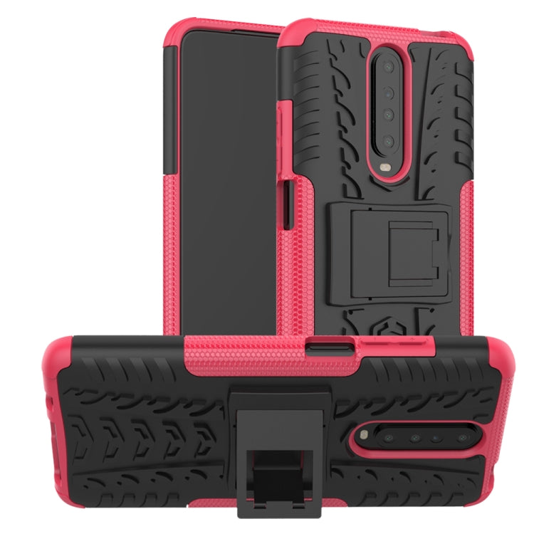 For Xiaomi Redmi K30 Tire Texture Shockproof TPU+PC Protective Case with Holder