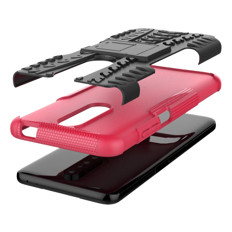 For Xiaomi Redmi K30 Tire Texture Shockproof TPU+PC Protective Case with Holder