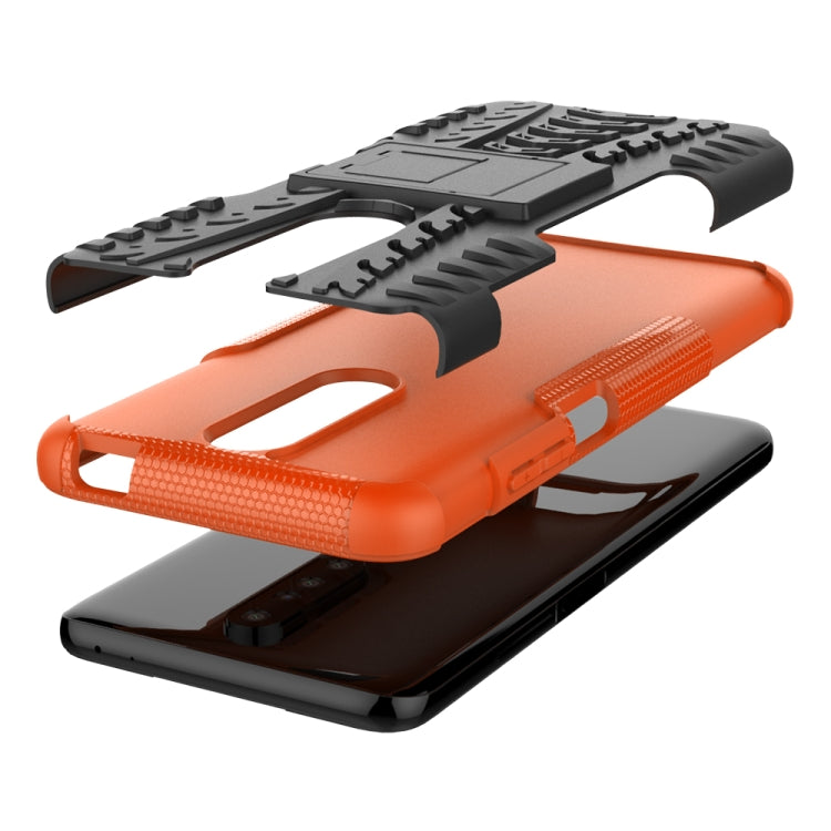 For Xiaomi Redmi K30 Tire Texture Shockproof TPU+PC Protective Case with Holder