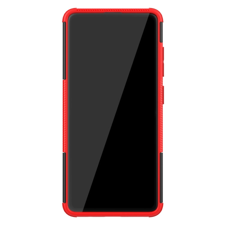 For Galaxy A51 Tire Texture Shockproof TPU+PC Protective Case with Holder