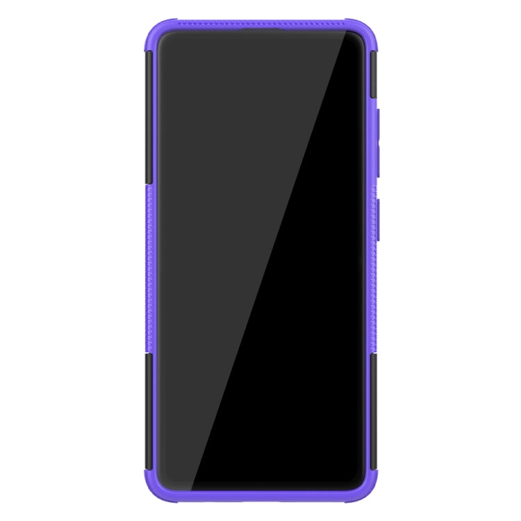 For Galaxy A51 Tire Texture Shockproof TPU+PC Protective Case with Holder