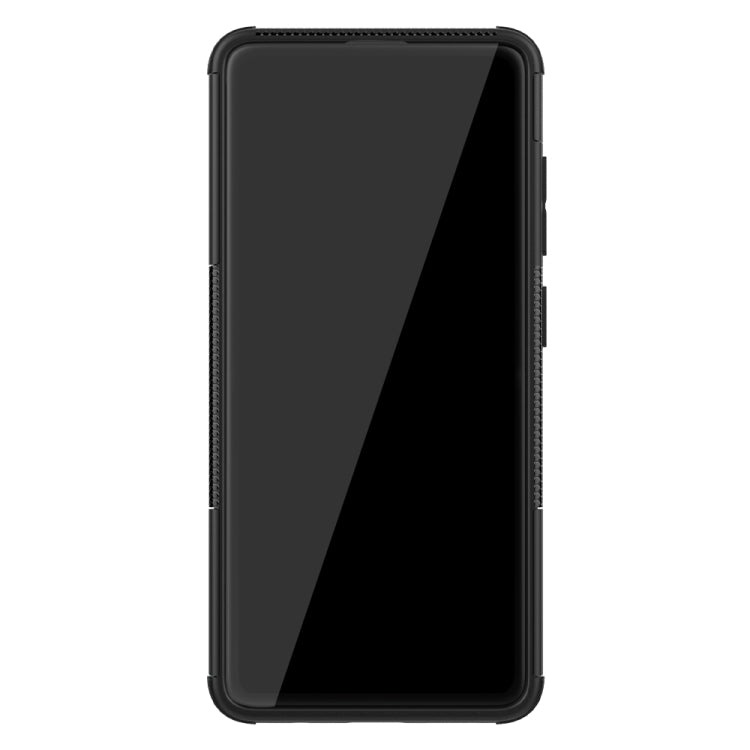 For Galaxy A51 Tire Texture Shockproof TPU+PC Protective Case with Holder