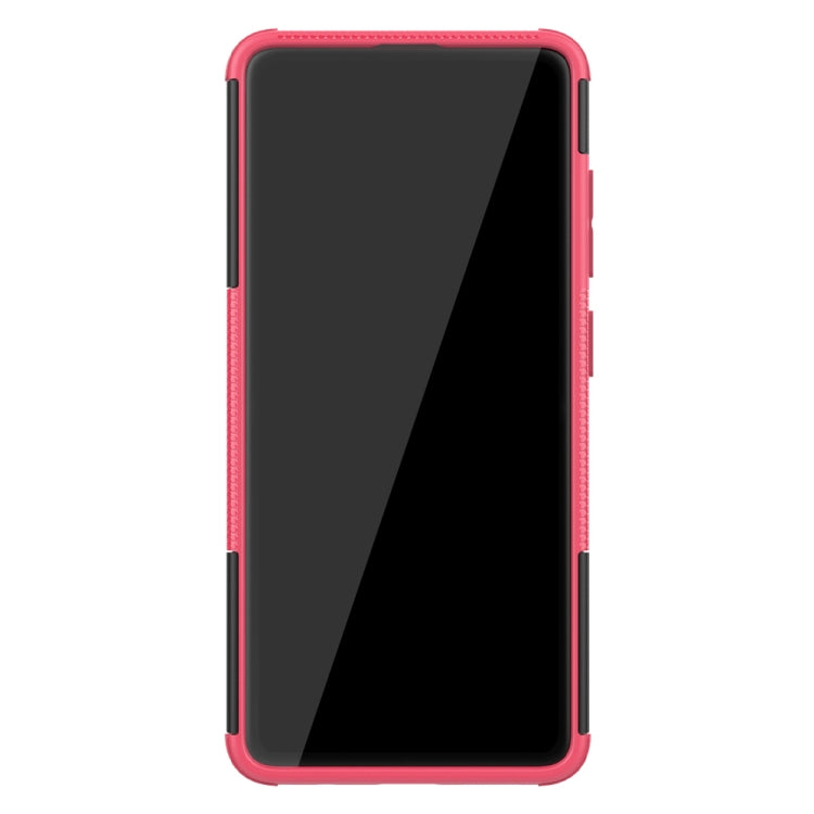 For Galaxy A51 Tire Texture Shockproof TPU+PC Protective Case with Holder