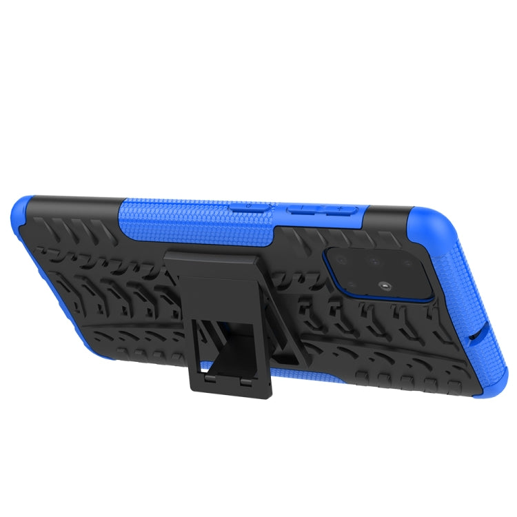 For Galaxy A71 Tire Texture Shockproof TPU+PC Protective Case with Holder