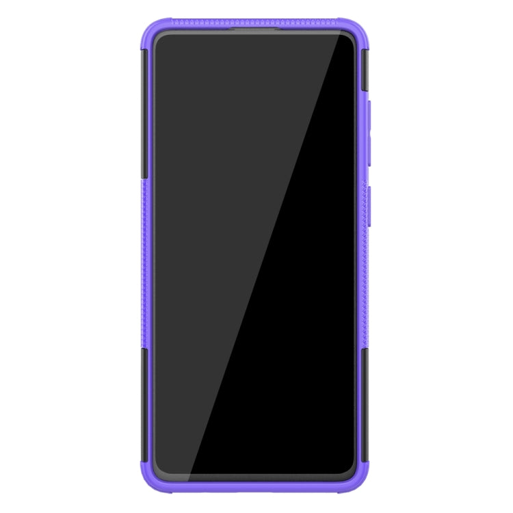 For Galaxy A71 Tire Texture Shockproof TPU+PC Protective Case with Holder