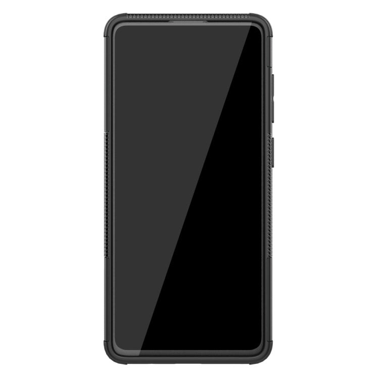 For Galaxy A71 Tire Texture Shockproof TPU+PC Protective Case with Holder