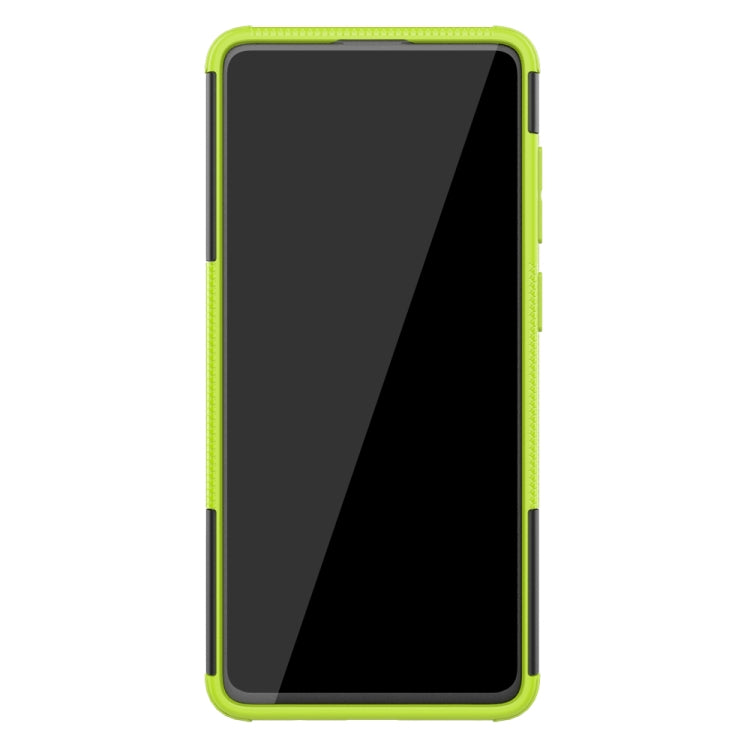 For Galaxy A71 Tire Texture Shockproof TPU+PC Protective Case with Holder