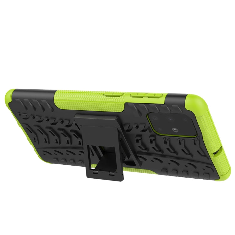 For Galaxy A71 Tire Texture Shockproof TPU+PC Protective Case with Holder