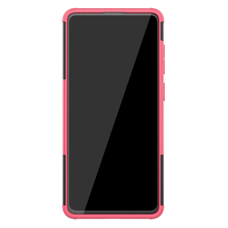 For Galaxy A71 Tire Texture Shockproof TPU+PC Protective Case with Holder