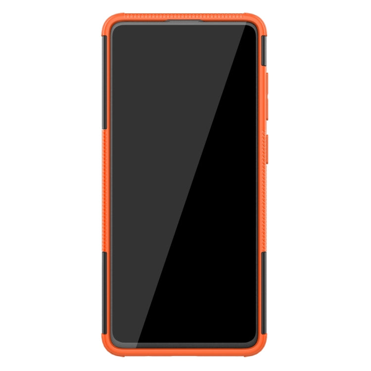For Galaxy A71 Tire Texture Shockproof TPU+PC Protective Case with Holder