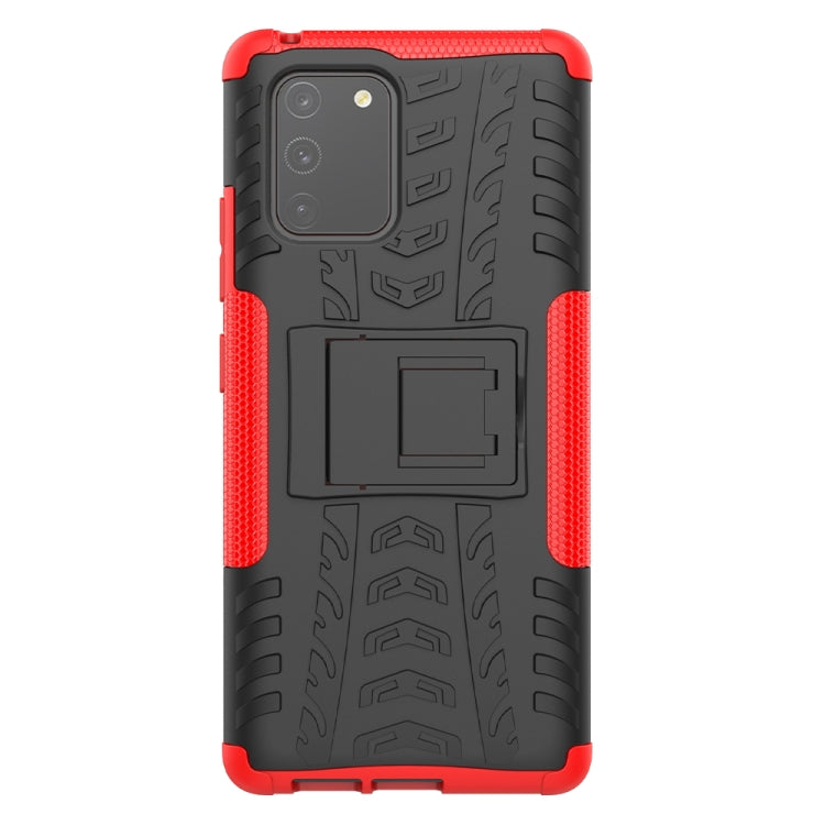 For Galaxy S10e Tire Texture Shockproof TPU+PC Protective Case with Holder