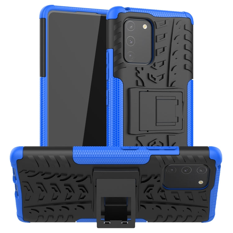For Galaxy S10e Tire Texture Shockproof TPU+PC Protective Case with Holder