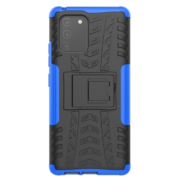 For Galaxy S10e Tire Texture Shockproof TPU+PC Protective Case with Holder
