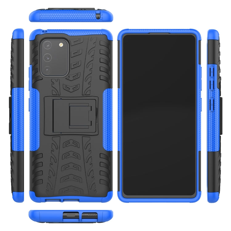 For Galaxy S10e Tire Texture Shockproof TPU+PC Protective Case with Holder