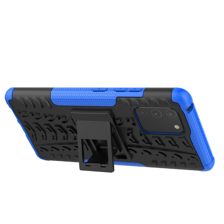 For Galaxy S10e Tire Texture Shockproof TPU+PC Protective Case with Holder