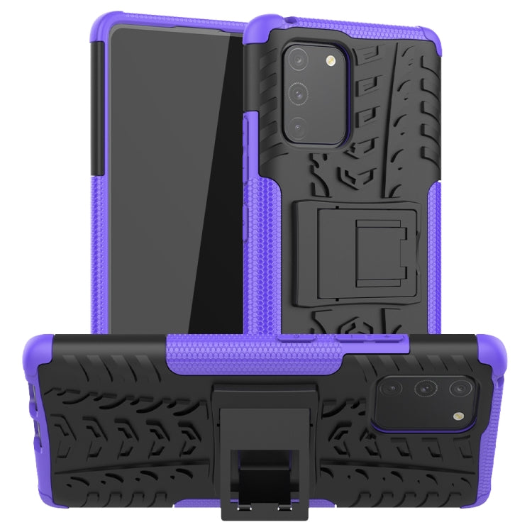 For Galaxy S10e Tire Texture Shockproof TPU+PC Protective Case with Holder
