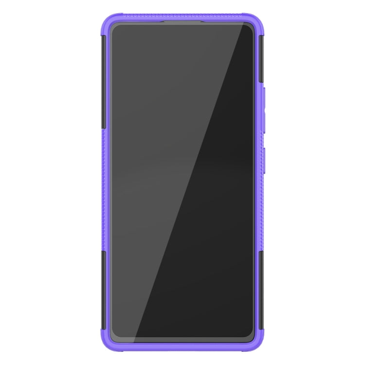 For Galaxy S10e Tire Texture Shockproof TPU+PC Protective Case with Holder