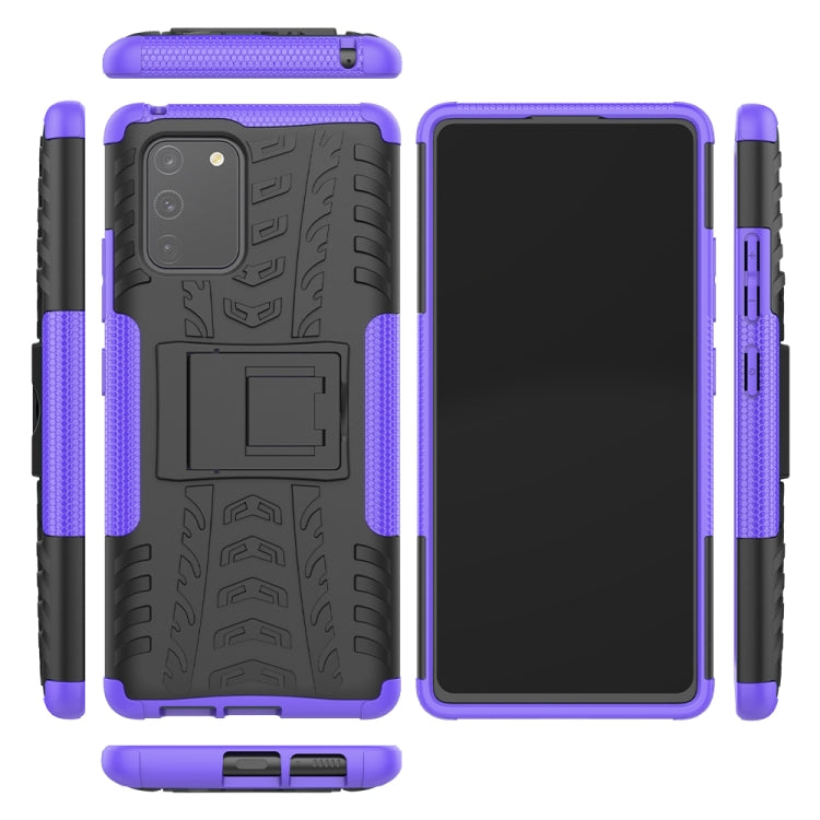 For Galaxy S10e Tire Texture Shockproof TPU+PC Protective Case with Holder