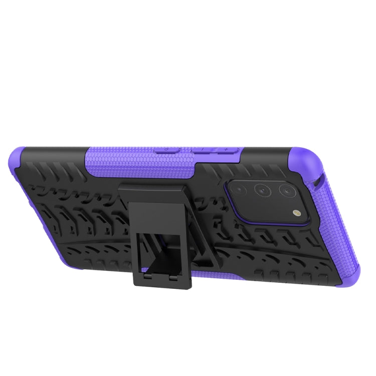 For Galaxy S10e Tire Texture Shockproof TPU+PC Protective Case with Holder