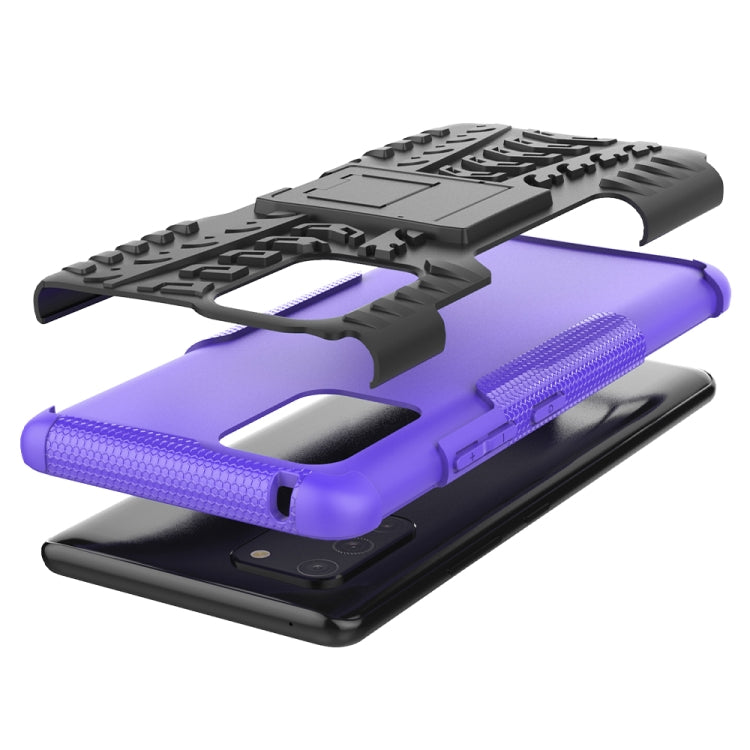 For Galaxy S10e Tire Texture Shockproof TPU+PC Protective Case with Holder