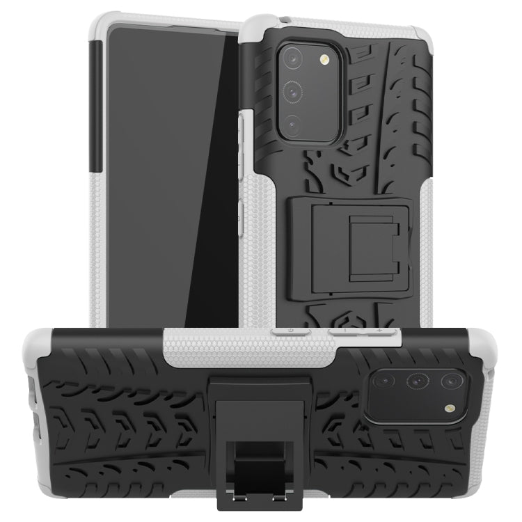 For Galaxy S10e Tire Texture Shockproof TPU+PC Protective Case with Holder