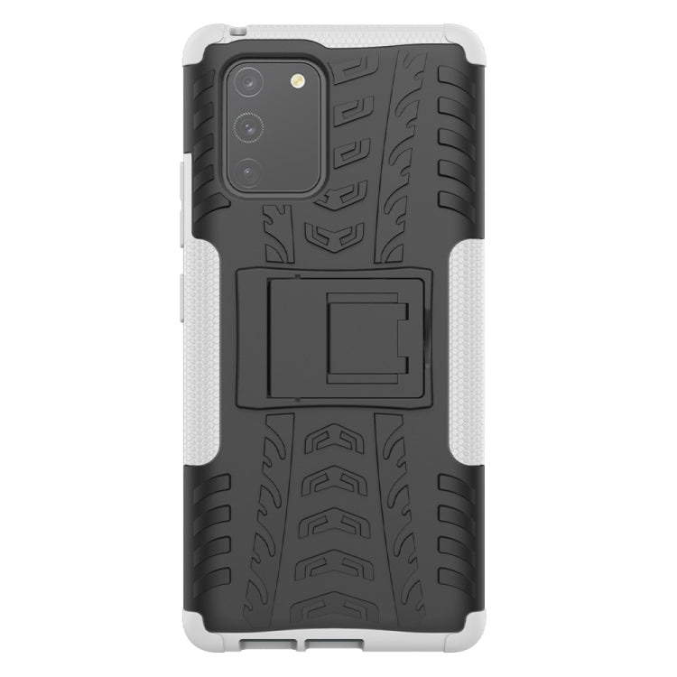 For Galaxy S10e Tire Texture Shockproof TPU+PC Protective Case with Holder