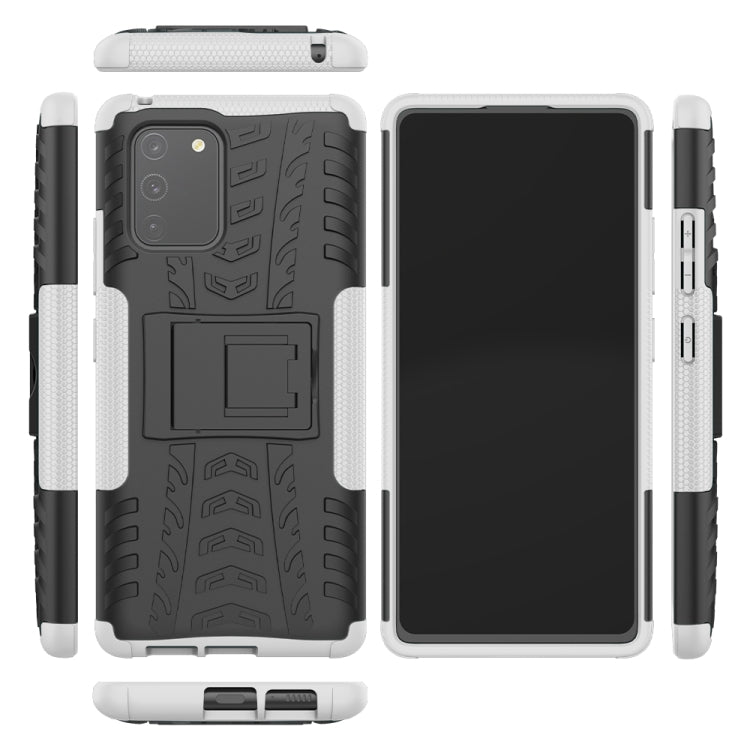 For Galaxy S10e Tire Texture Shockproof TPU+PC Protective Case with Holder