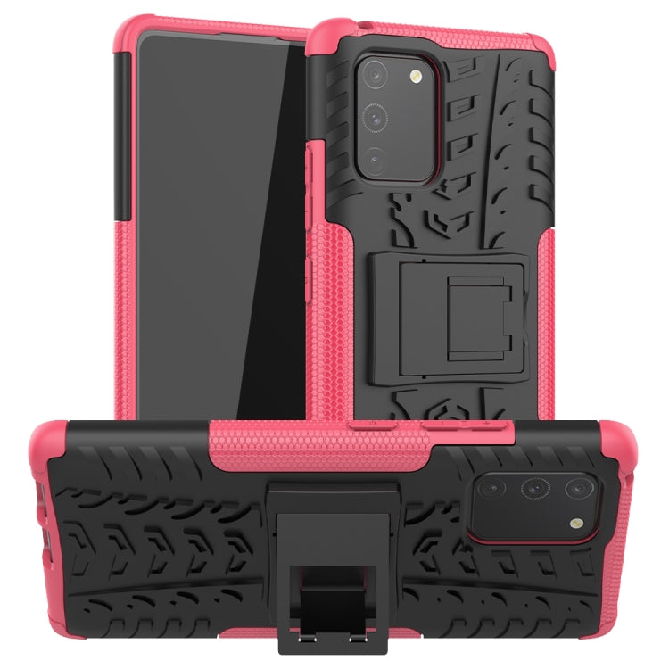 For Galaxy S10e Tire Texture Shockproof TPU+PC Protective Case with Holder