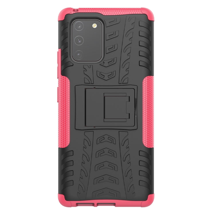 For Galaxy S10e Tire Texture Shockproof TPU+PC Protective Case with Holder