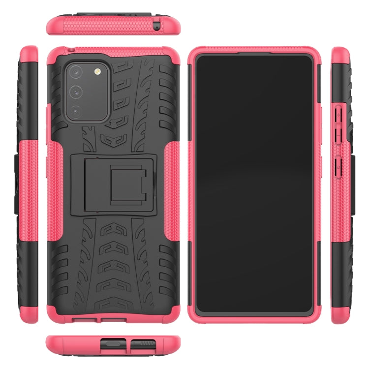 For Galaxy S10e Tire Texture Shockproof TPU+PC Protective Case with Holder