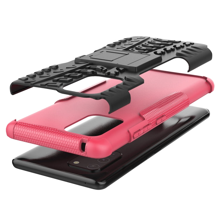 For Galaxy S10e Tire Texture Shockproof TPU+PC Protective Case with Holder